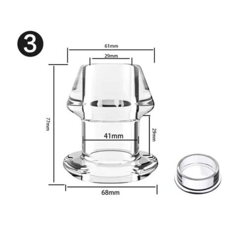 PHÍCH CẮM THÔNG HẬU MÔN TRONG SUỐT CÓ NÚT ĐẬY - Rộng 61mm
