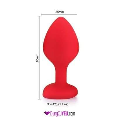 PHÍCH CẮM HẬU MÔN ĐÍNH ĐÁ TRÁI TIM SILICONE