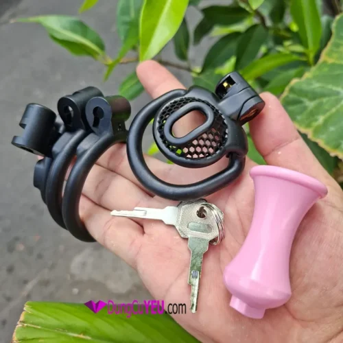 Khóa dương vật lồng lưới tổ ong màu đen