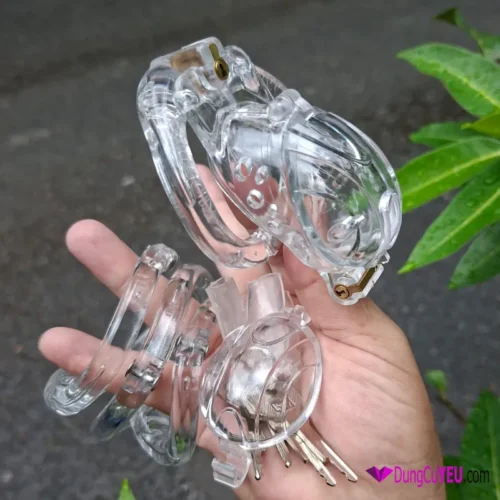 Khóa dương vật 2 lớp khóa trong suốt
