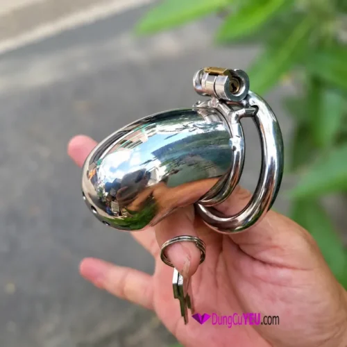Khóa Dương Vật Inox Dáng Cong Bo Tròn