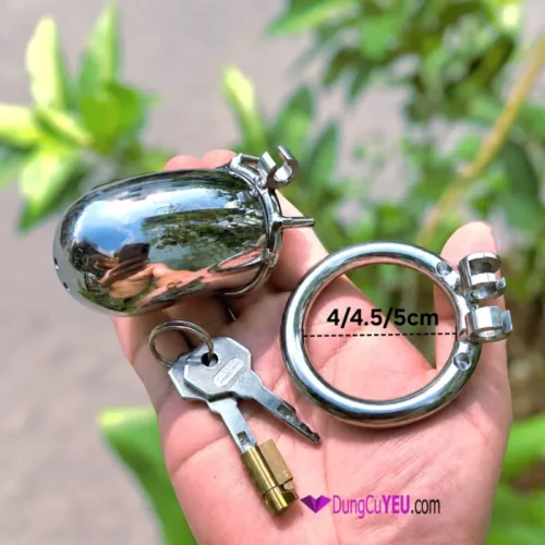 ​Khóa Dương Vật Inox Nguyên Khối Tích Hợp Ổ Khóa