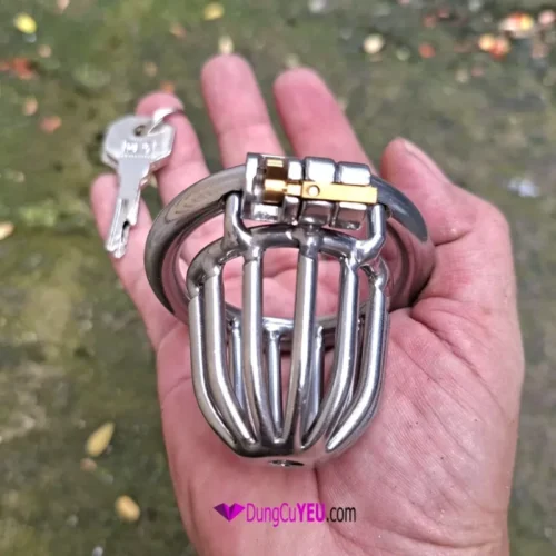 khóa trinh tiết nam inox lồng dọc