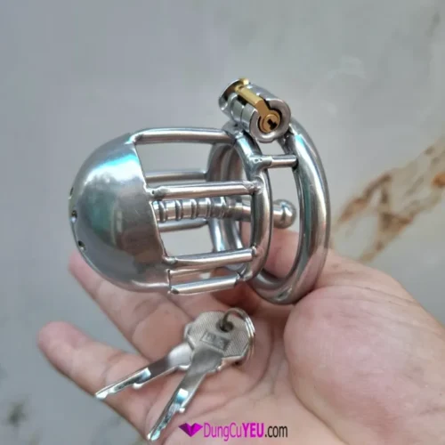 thiết bị trinh tiết nam inox có ống thông niệu